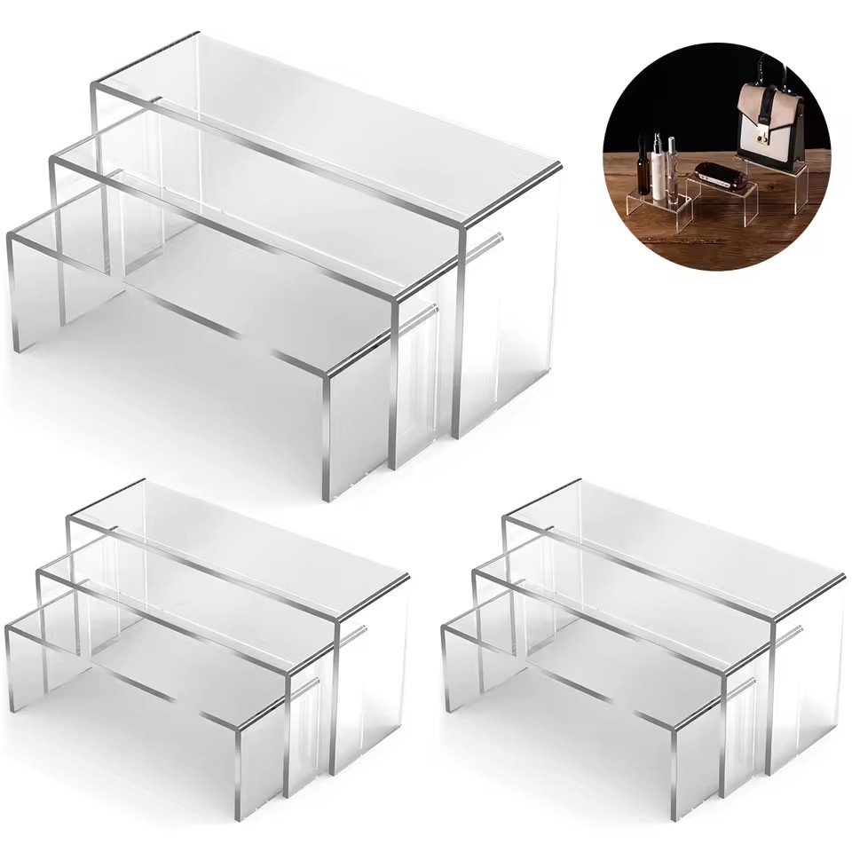 Display Risers Set - 3/6/9/12 adet şeffaf akrilik ekran standı