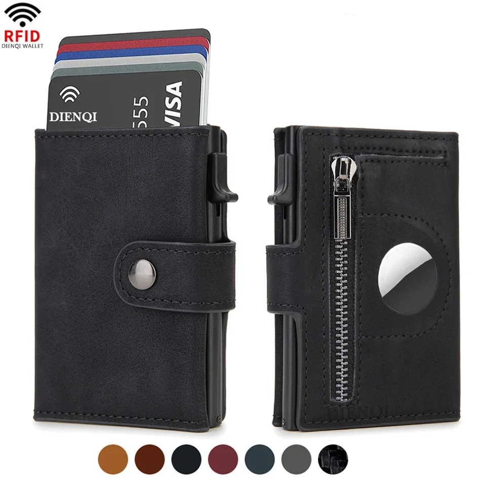 Card Top Loader - RFID Deri AirTag Erkek Cüzdanları Lüks