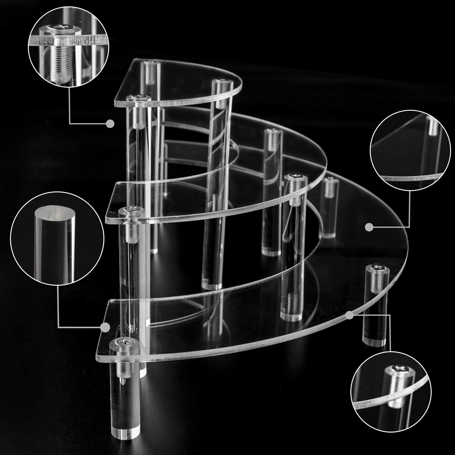 3 katmanlı akrilik yuvarlak Cu - Pop Display Shelf incelemesi ve fiyatı